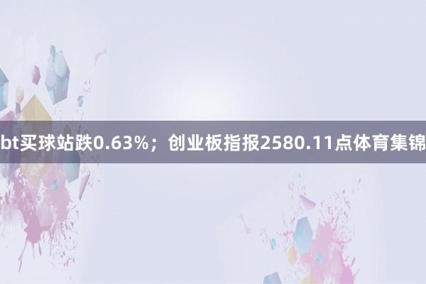 bt买球站跌0.63%；创业板指报2580.11点体育集锦