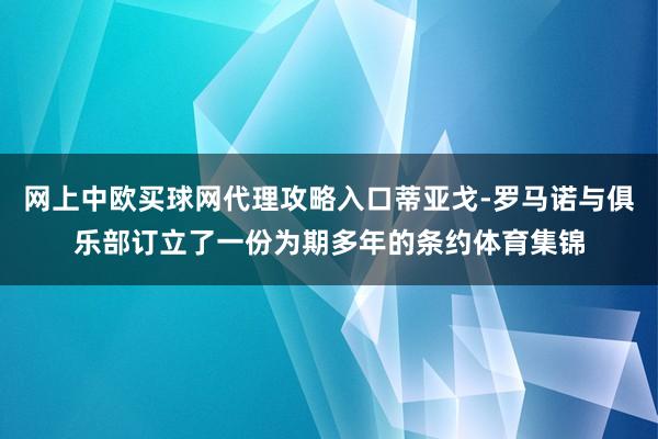 网上中欧买球网代理攻略入口蒂亚戈-罗马诺与俱乐部订立了一份为期多年的条约体育集锦