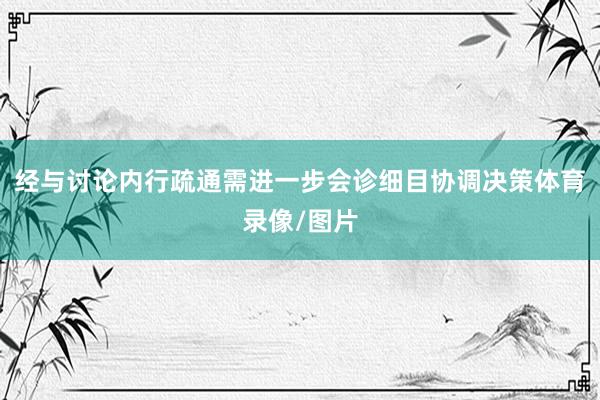 经与讨论内行疏通需进一步会诊细目协调决策体育录像/图片