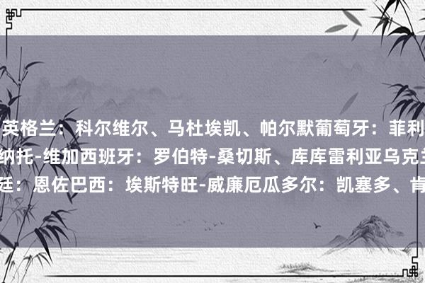 英格兰：科尔维尔、马杜埃凯、帕尔默葡萄牙：菲利克斯、佩德罗-内托、雷纳托-维加西班牙：罗伯特-桑切斯、库库雷利亚乌克兰：穆德里克阿根廷：恩佐巴西：埃斯特旺-威廉厄瓜多尔：凯塞多、肯德里-派斯塞内加尔：杰克逊    体育赛事直播